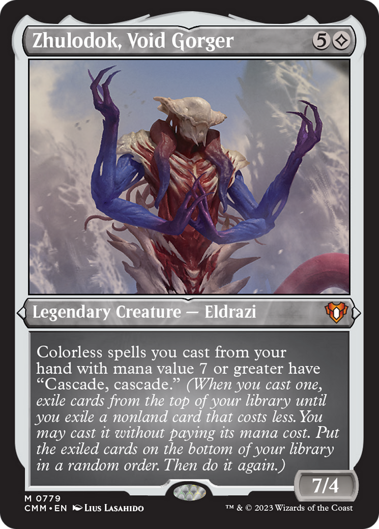 Zhulodok, Void Gorger (Display Commander) (Foil Etched) [Commander Masters] | Arkham Games and Comics