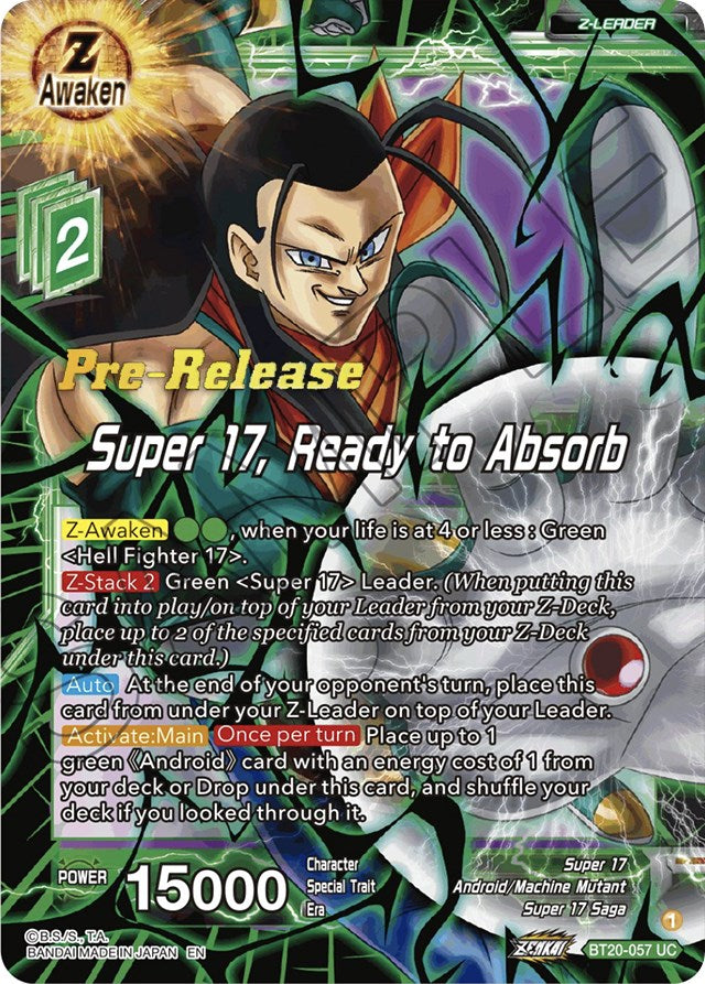 Super 17, Ready to Absorb (BT20-057) [Power Absorbed Prerelease Promos] | Arkham Games and Comics