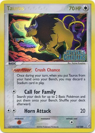 Tauros (12/100) (Stamped) [EX: Crystal Guardians] | Arkham Games and Comics