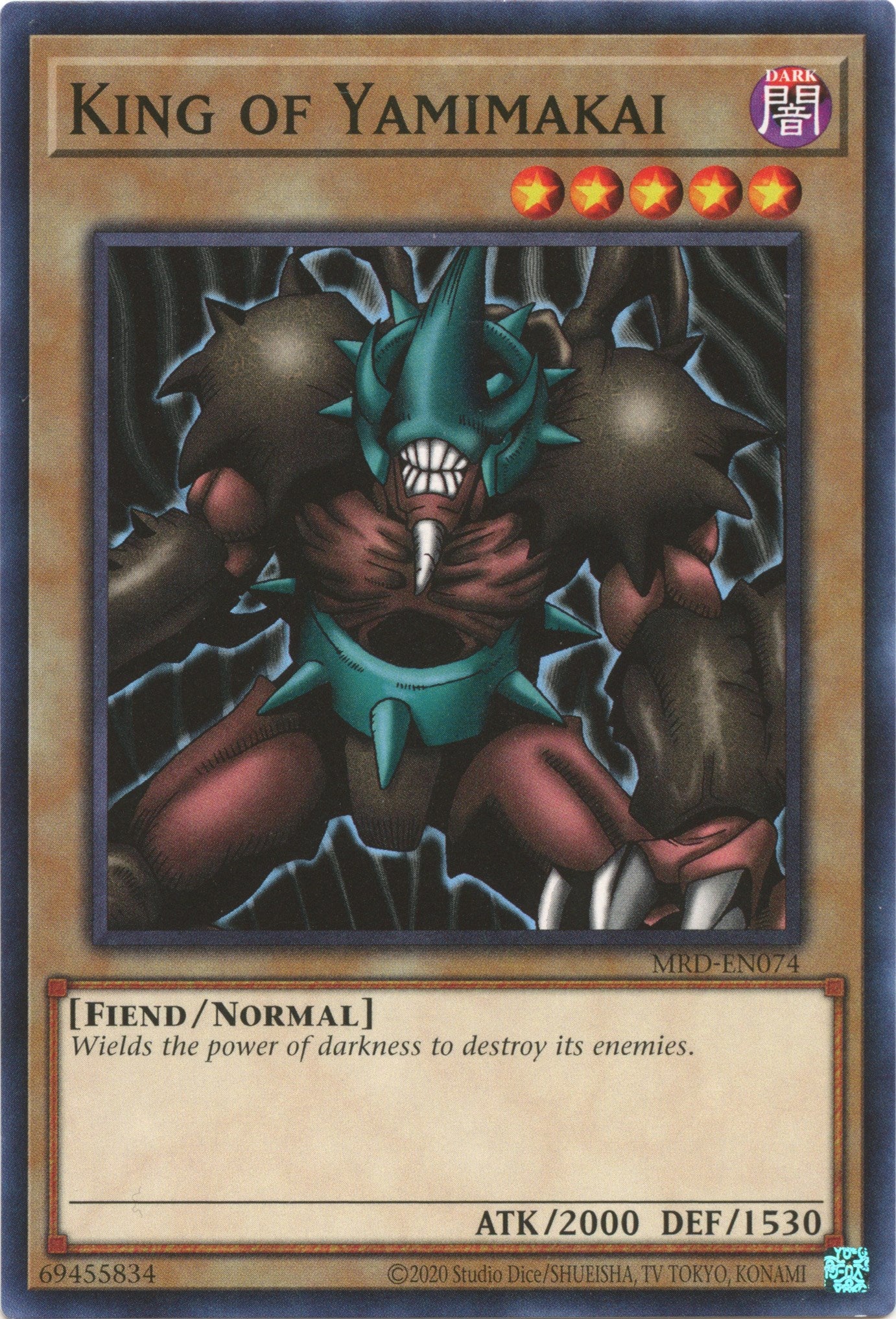 King of Yamimakai (25th Anniversary) [MRD-EN074] Common | Arkham Games and Comics