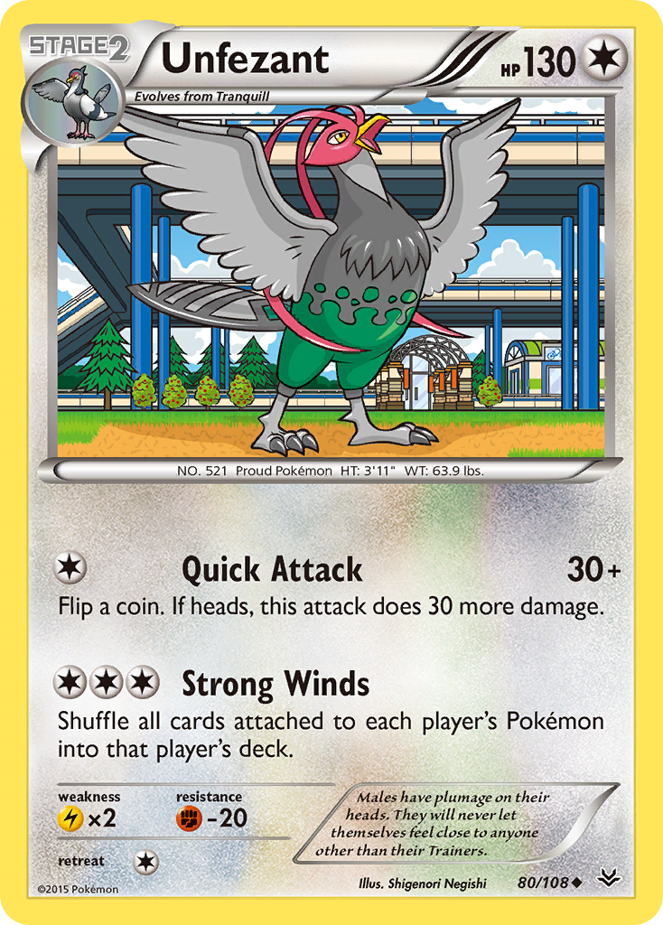 Unfezant (80/108) [XY: Roaring Skies] | Arkham Games and Comics