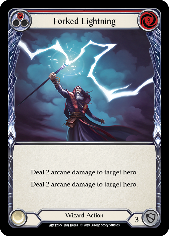 Forked Lightning [ARC120-S] (Arcane Rising)  1st Edition Rainbow Foil | Arkham Games and Comics