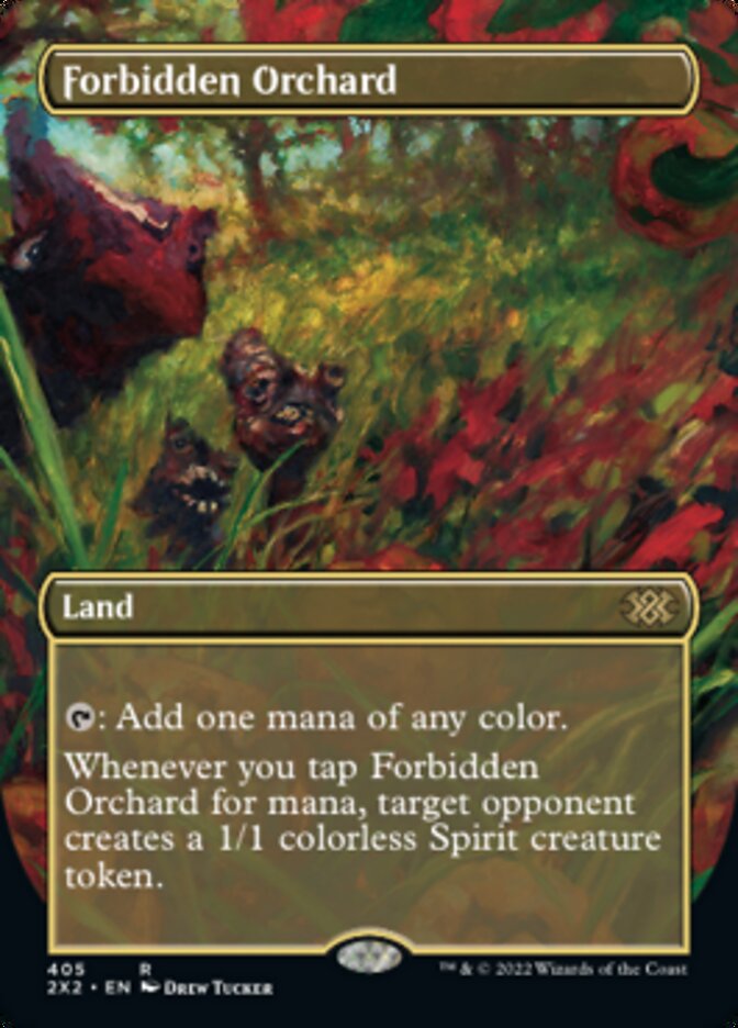 Forbidden Orchard (Borderless Alternate Art) [Double Masters 2022] | Arkham Games and Comics