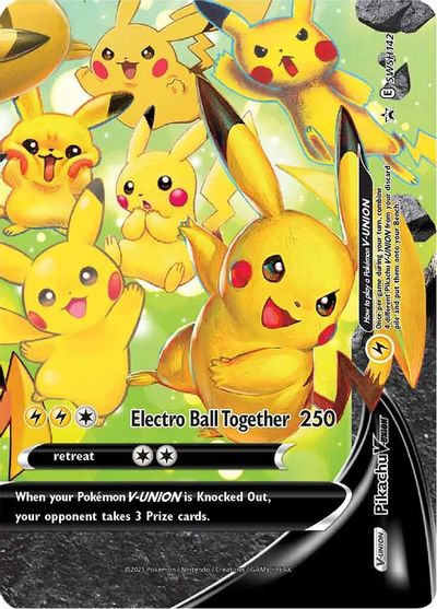 Pikachu V-UNION (SWSH142) (Celebrations) [Sword & Shield: Black Star Promos] | Arkham Games and Comics