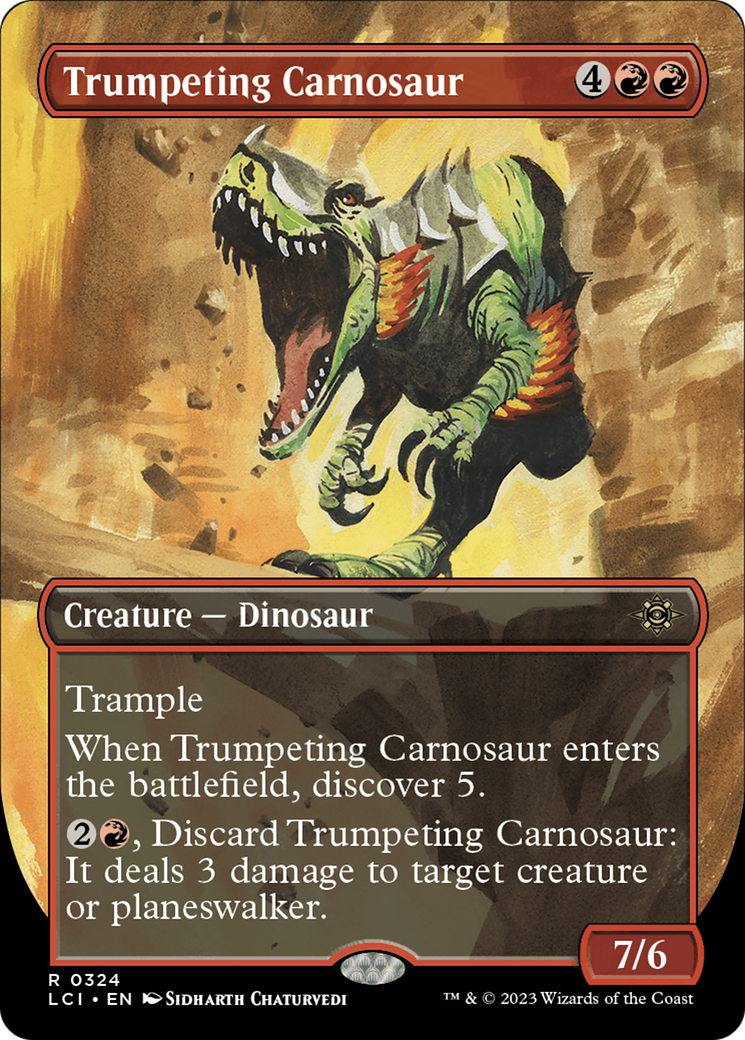 Trumpeting Carnosaur (Borderless) [The Lost Caverns of Ixalan] | Arkham Games and Comics