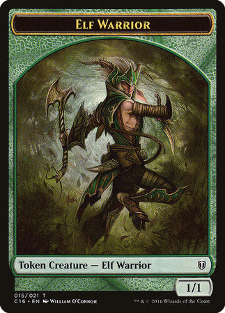 Elf Warrior // Zombie Double-sided Token [Commander 2016 Tokens] | Arkham Games and Comics