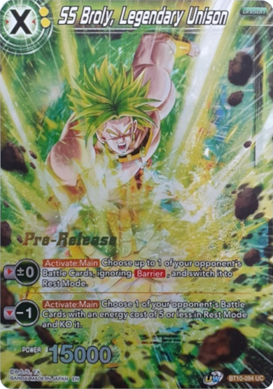 SS Broly, Legendary Unison (BT10-094) [Rise of the Unison Warrior Prerelease Promos] | Arkham Games and Comics