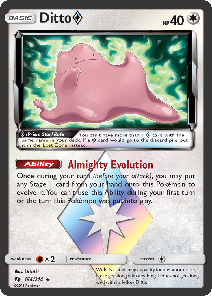 Ditto (154/214) (Prism Star) [Sun & Moon: Lost Thunder] | Arkham Games and Comics