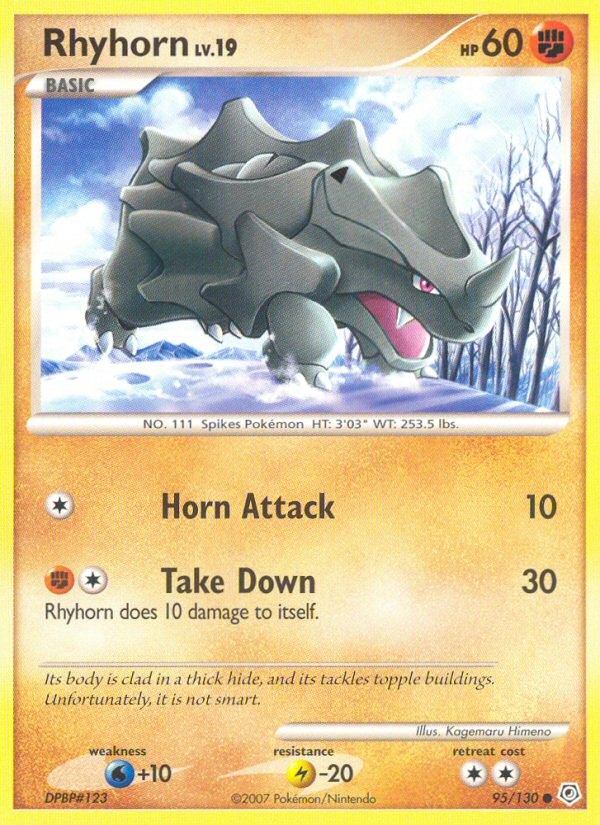 Rhyhorn (95/130) [Diamond & Pearl: Base Set] | Arkham Games and Comics