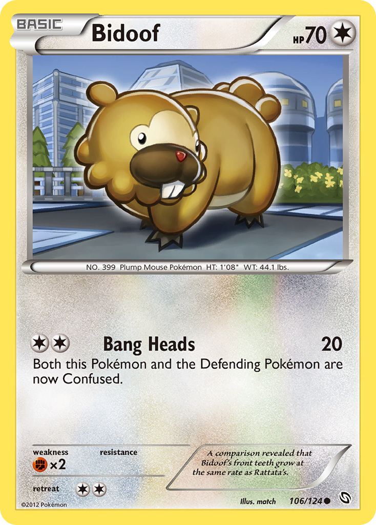 Bidoof (106/124) [Black & White: Dragons Exalted] | Arkham Games and Comics