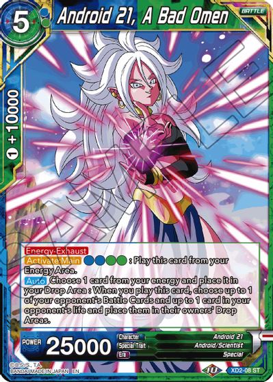 Android 21, A Bad Omen (Reprint) (XD2-08) [Battle Evolution Booster] | Arkham Games and Comics