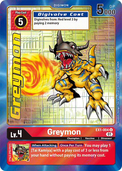 Greymon [EX1-004] (Alternate Art) [Classic Collection] | Arkham Games and Comics