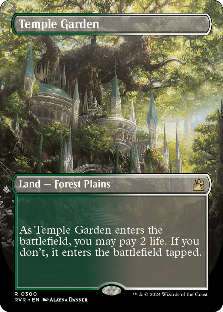 Temple Garden (Borderless) [Ravnica Remastered] | Arkham Games and Comics