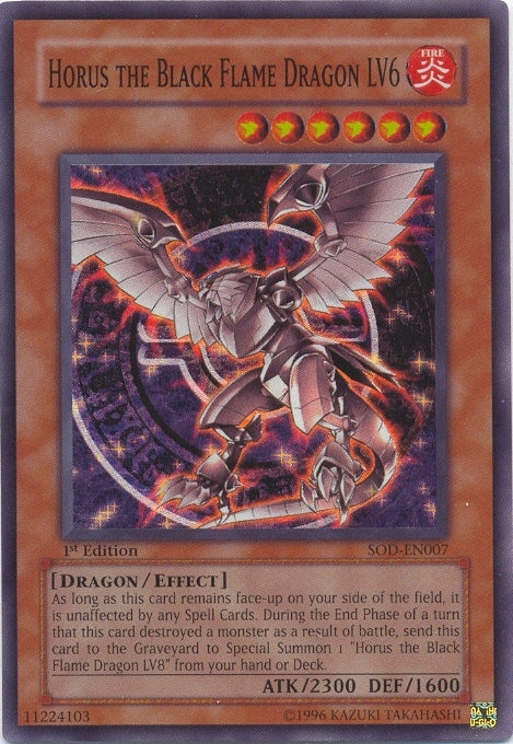 Horus the Black Flame Dragon LV6 [SOD-EN007] Super Rare | Arkham Games and Comics