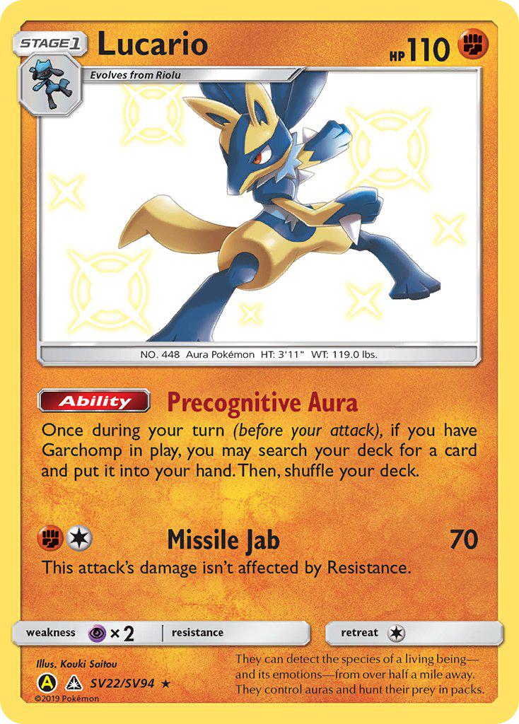 Lucario (SV22/SV94) [Sun & Moon: Hidden Fates - Shiny Vault] | Arkham Games and Comics