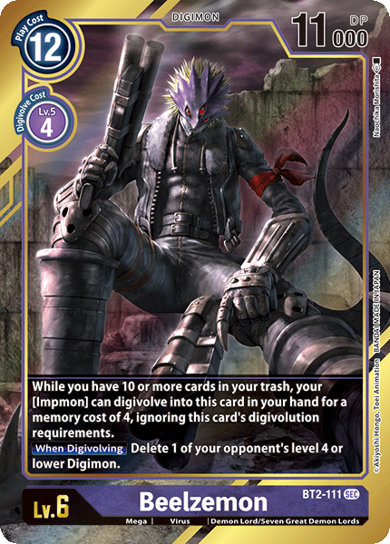 Beelzemon [BT2-111] (Alternate Art) [Release Special Booster Ver.1.0] | Arkham Games and Comics