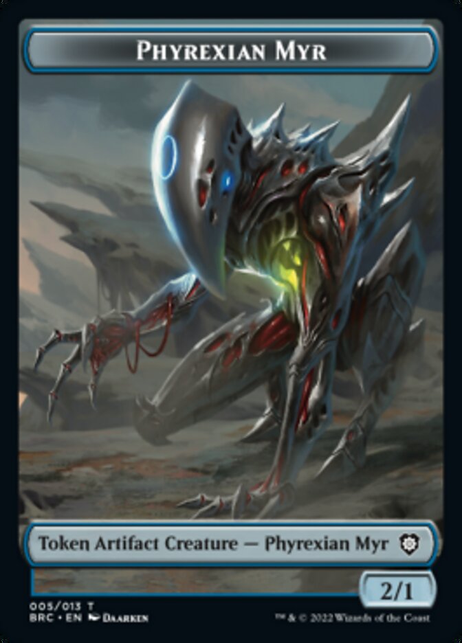 Construct (008) // Phyrexian Myr Double-Sided Token [The Brothers' War Commander Tokens] | Arkham Games and Comics