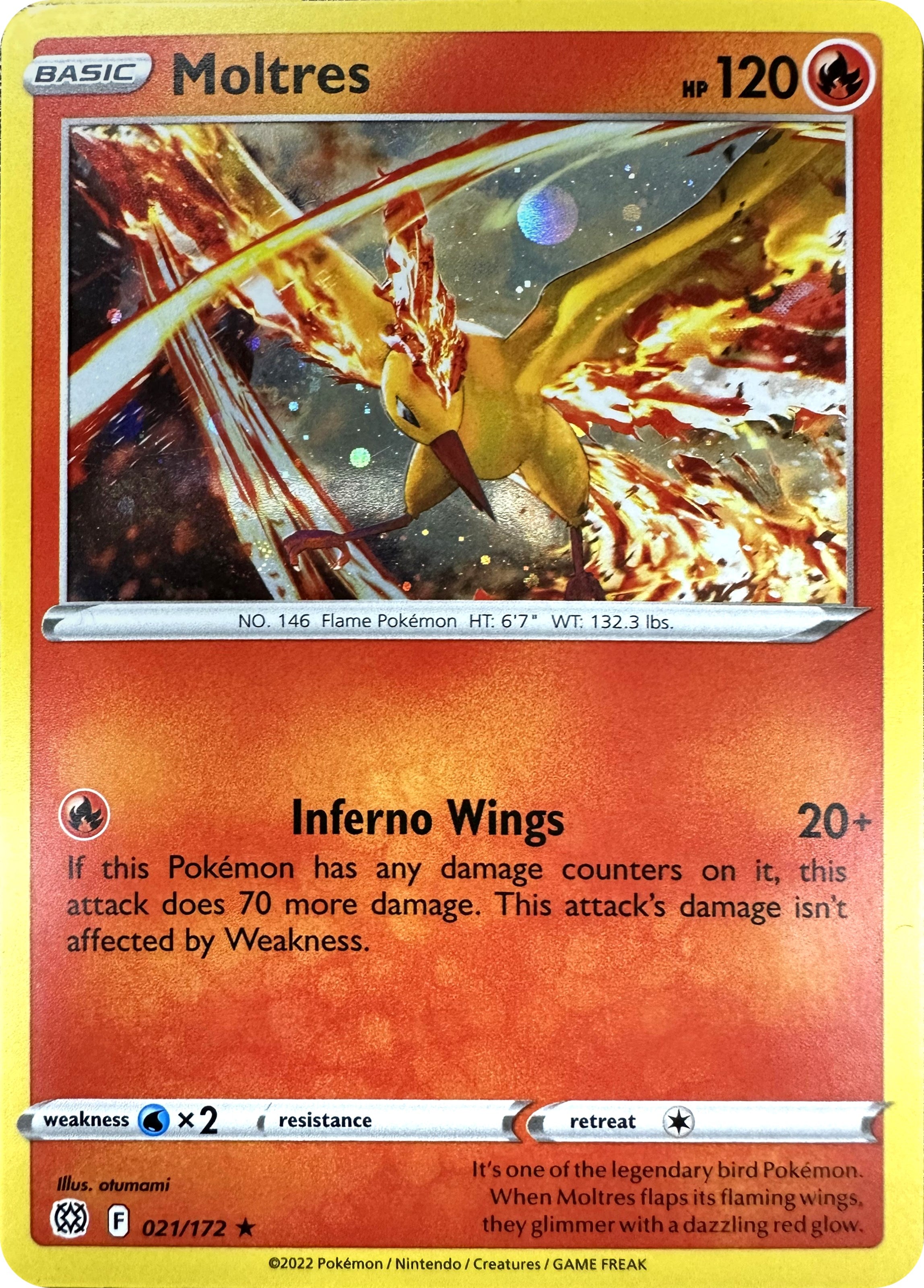 Moltres (021/172) (Cosmos Holo) [Sword & Shield: Brilliant Stars] | Arkham Games and Comics