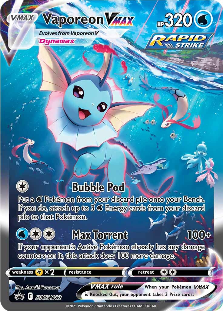 Vaporeon VMAX (SWSH182) [Sword & Shield: Black Star Promos] | Arkham Games and Comics