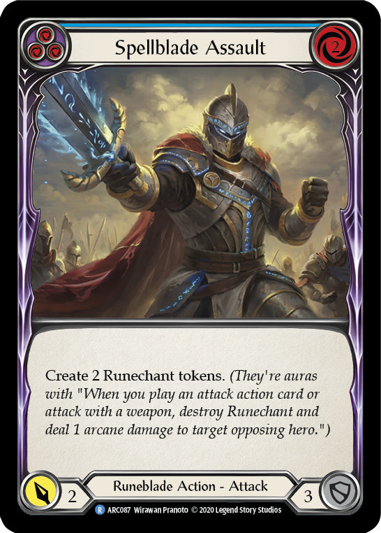 Spellblade Assault (Blue) [U-ARC087] (Arcane Rising Unlimited)  Unlimited Rainbow Foil | Arkham Games and Comics