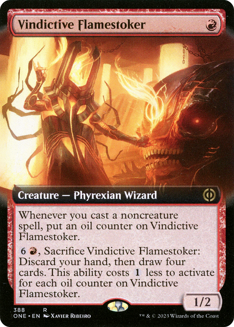 Vindictive Flamestoker (Extended Art) [Phyrexia: All Will Be One] | Arkham Games and Comics