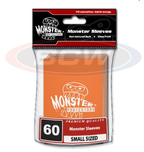 Glossy Sleeves - Small - Monster Logo - Orange | Arkham Games and Comics