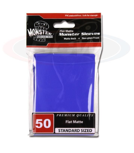 Flat Matte Sleeves - Large - No Logo - Blue | Arkham Games and Comics