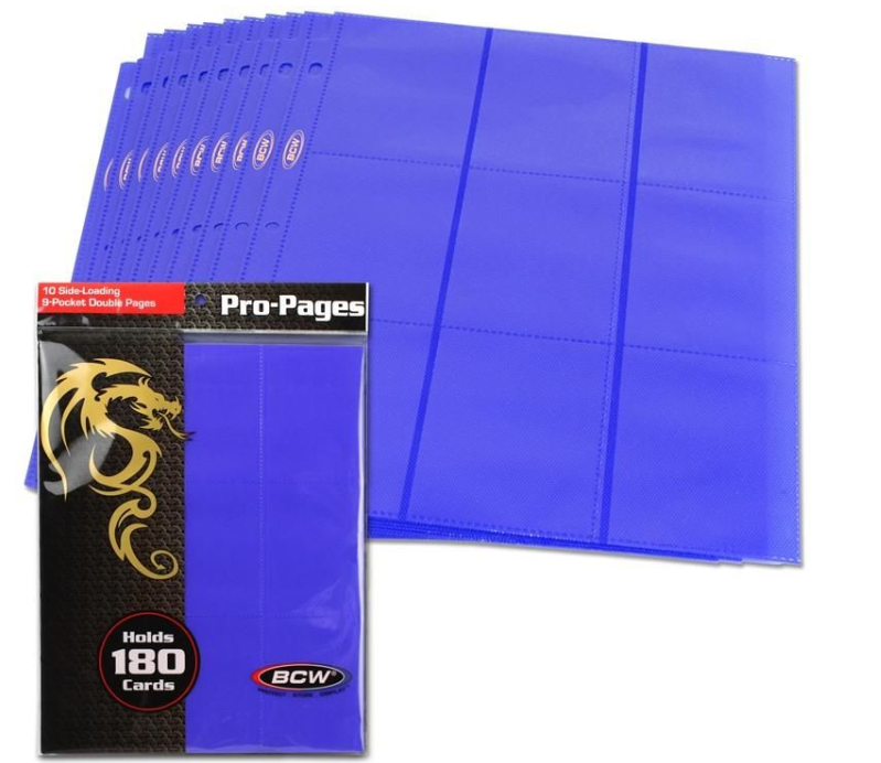 Side Loading 18-Pocket Pro Pages - Blue | Arkham Games and Comics