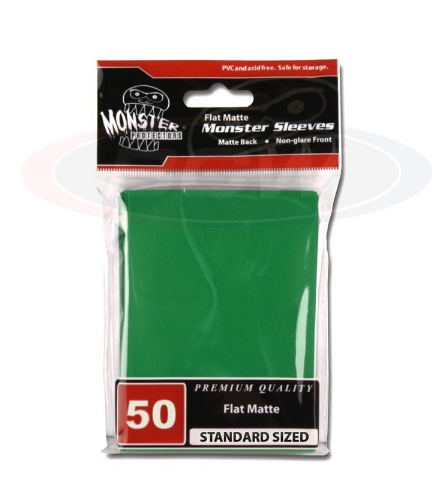 Flat Matte Sleeves - Large - No Logo - Green | Arkham Games and Comics