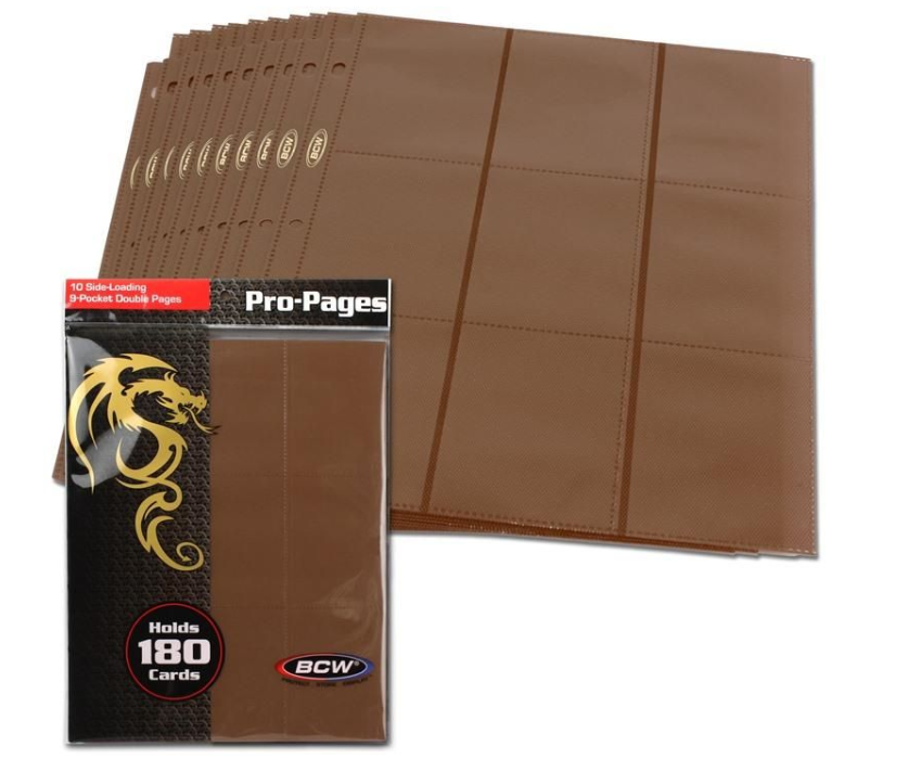 Side Loading 18-Pocket Pro Pages - Brown | Arkham Games and Comics