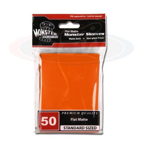 Flat Matte Sleeves - Large - No Logo - Orange | Arkham Games and Comics