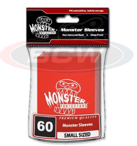 Glossy Sleeves - Small - Monster Logo - Red | Arkham Games and Comics