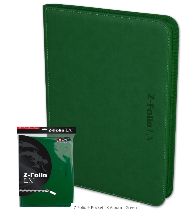 Z-Folio 9-Pocket LX Album - Green | Arkham Games and Comics