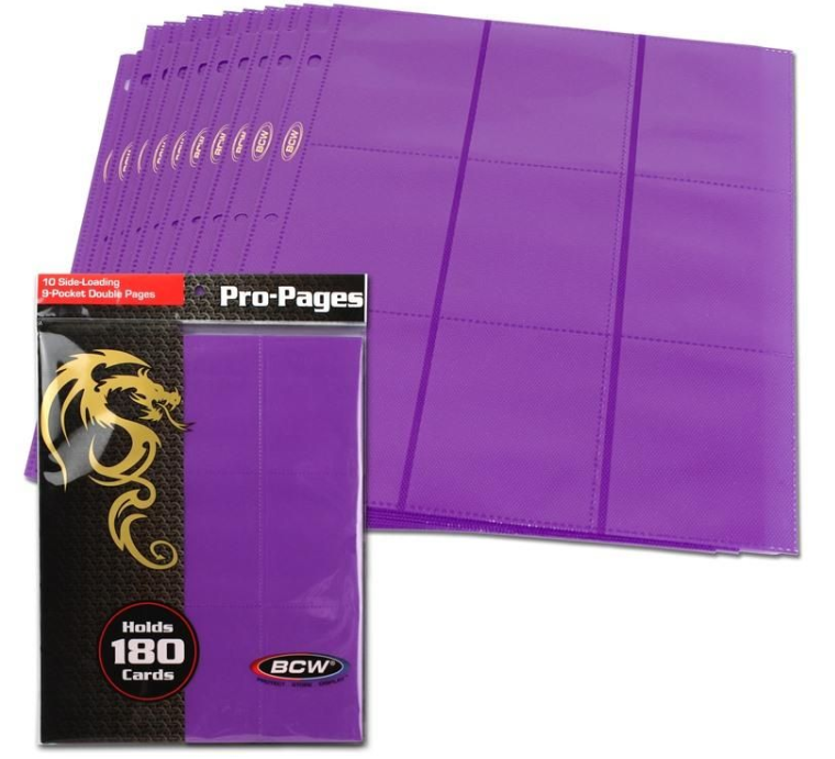 Side Loading 18-Pocket Pro Pages - Purple | Arkham Games and Comics