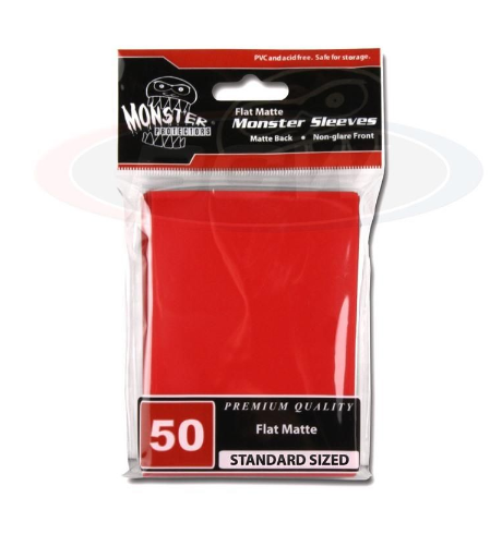 Flat Matte Sleeves - Large - No Logo - Red | Arkham Games and Comics