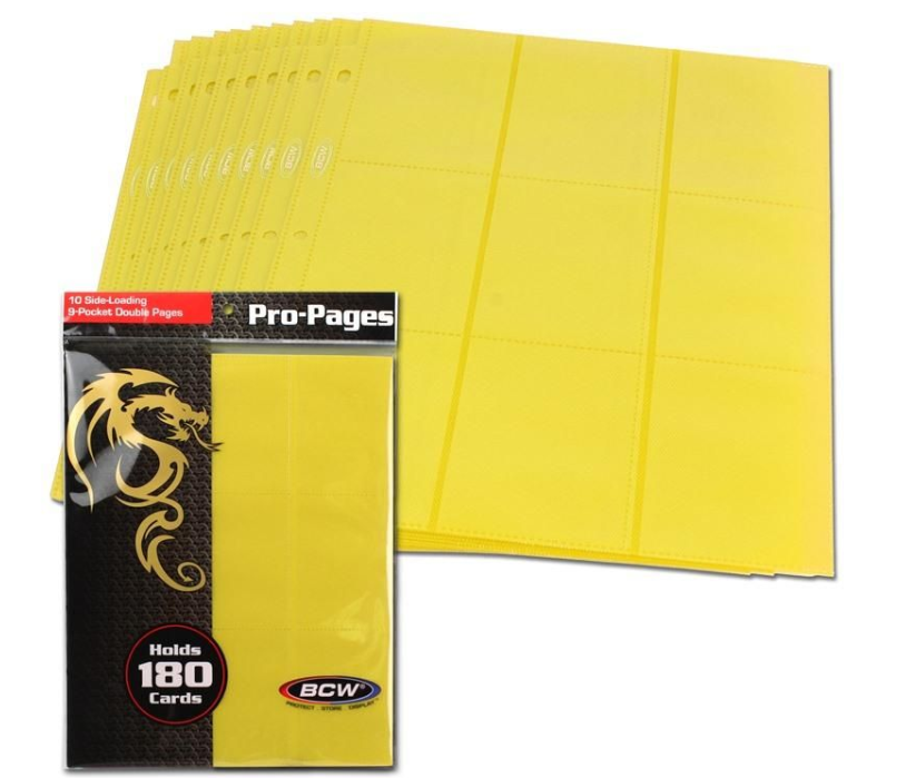 Side Loading 18-Pocket Pro Pages - Yellow | Arkham Games and Comics