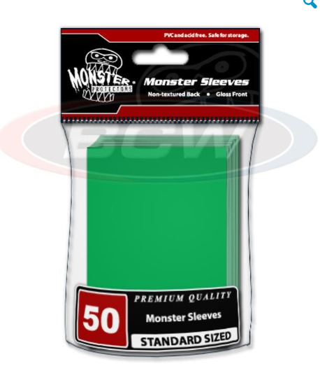 Glossy Sleeves - Large - No Logo - Green | Arkham Games and Comics