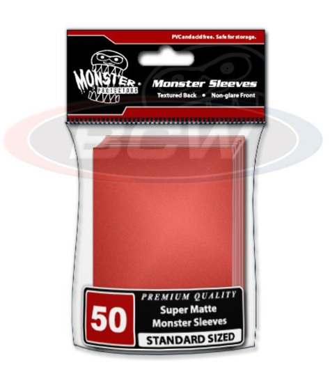 Matte Sleeves - Large - No Logo - Red | Arkham Games and Comics