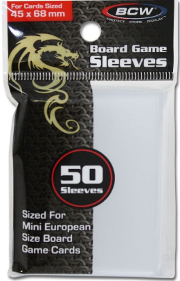 Board Game Sleeves - Mini Euro (45MM x 68MM) | Arkham Games and Comics