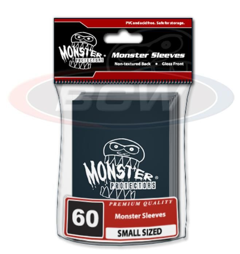 Glossy Sleeves - Small - Monster Logo - Black | Arkham Games and Comics