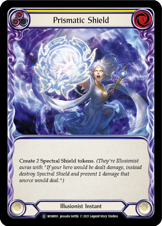 Prismatic Shield (Yellow) [U-MON093-RF] (Monarch Unlimited)  Unlimited Rainbow Foil | Arkham Games and Comics