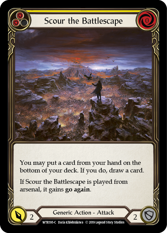 Scour the Battlescape (Yellow) [WTR195-C] (Welcome to Rathe)  Alpha Print Rainbow Foil | Arkham Games and Comics