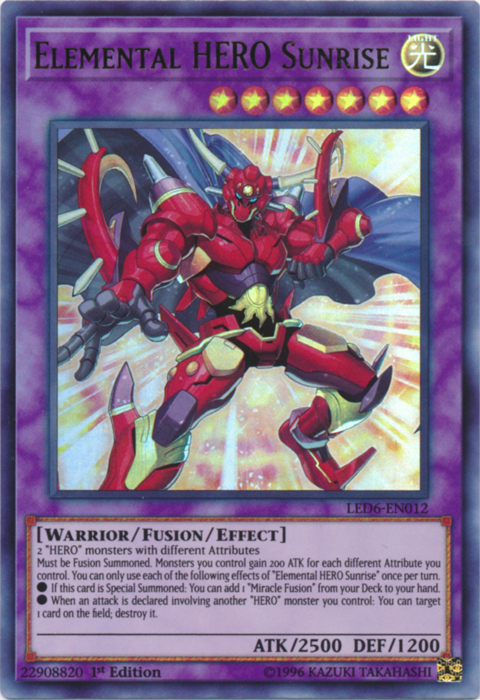 Elemental Hero Sunrise [LED6-EN012] Ultra Rare | Arkham Games and Comics