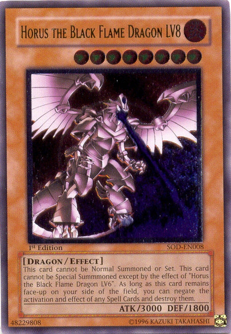 Horus the Black Flame Dragon LV8 [SOD-EN008] Ultimate Rare | Arkham Games and Comics