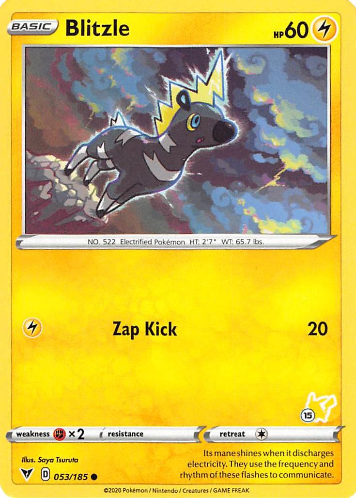 Blitzle (053/185) (Pikachu Stamp #15) [Battle Academy 2022] | Arkham Games and Comics