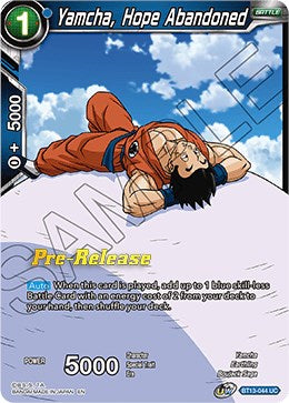 Yamcha, Hope Abandoned (BT13-044) [Supreme Rivalry Prerelease Promos] | Arkham Games and Comics