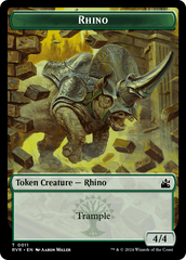 Saproling // Rhino Double-Sided Token [Ravnica Remastered Tokens] | Arkham Games and Comics