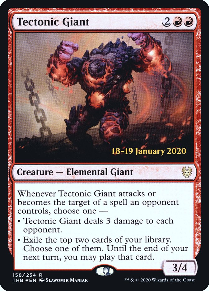 Tectonic Giant [Theros Beyond Death Prerelease Promos] | Arkham Games and Comics