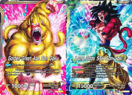 Golden Great Ape Son Goku // Long Odds SS4 Son Goku (SD5-01) [Oversized Cards] | Arkham Games and Comics