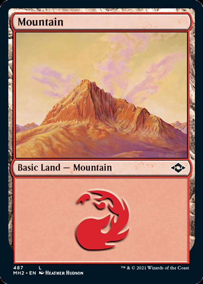 Mountain (487) (Foil Etched) [Modern Horizons 2] | Arkham Games and Comics